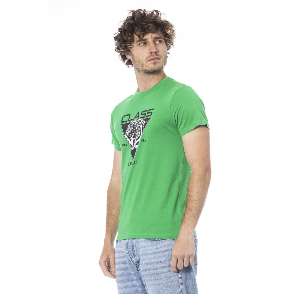 Cavalli Class Herren T-Shirt aus Baumwolle in Grün