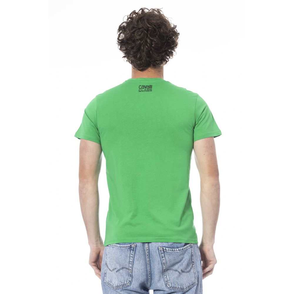 Cavalli Class Men's Green Cotton T-Shirt