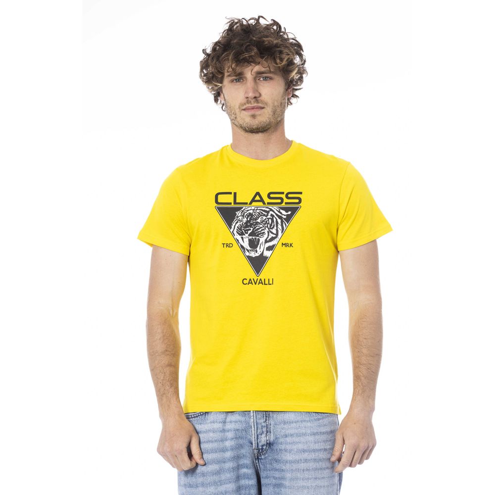 Cavalli Class Herren T-Shirt aus gelber Baumwolle