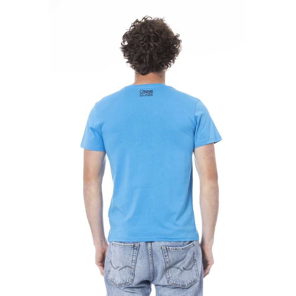 Cavalli Class Light Blue Polyester T-Shirt