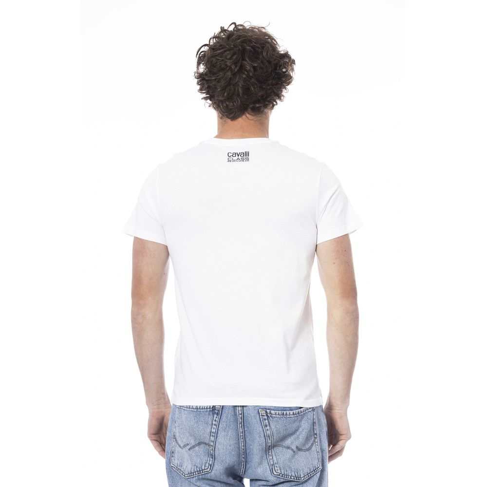 Cavalli Class Men's White Cotton T-Shirt