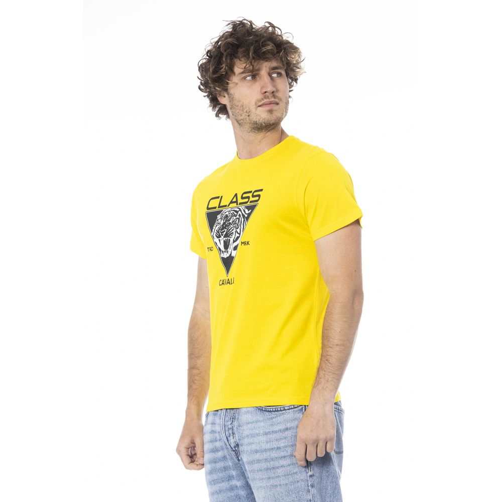 Cavalli Class Men's Yellow Cotton T-Shirt