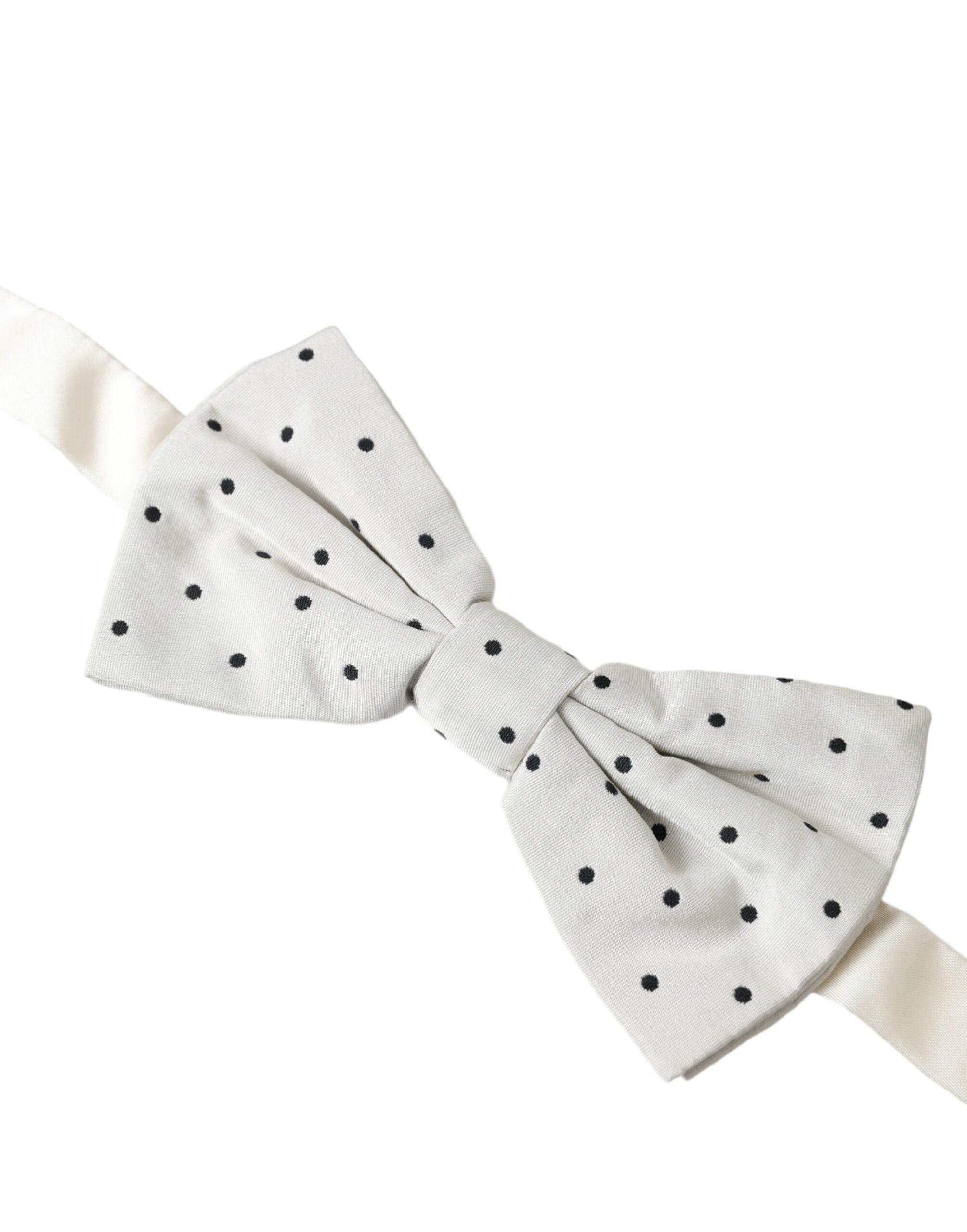 Dolce & Gabbana Weiß Schwarz Polka Dot Polyester Fliege Herren