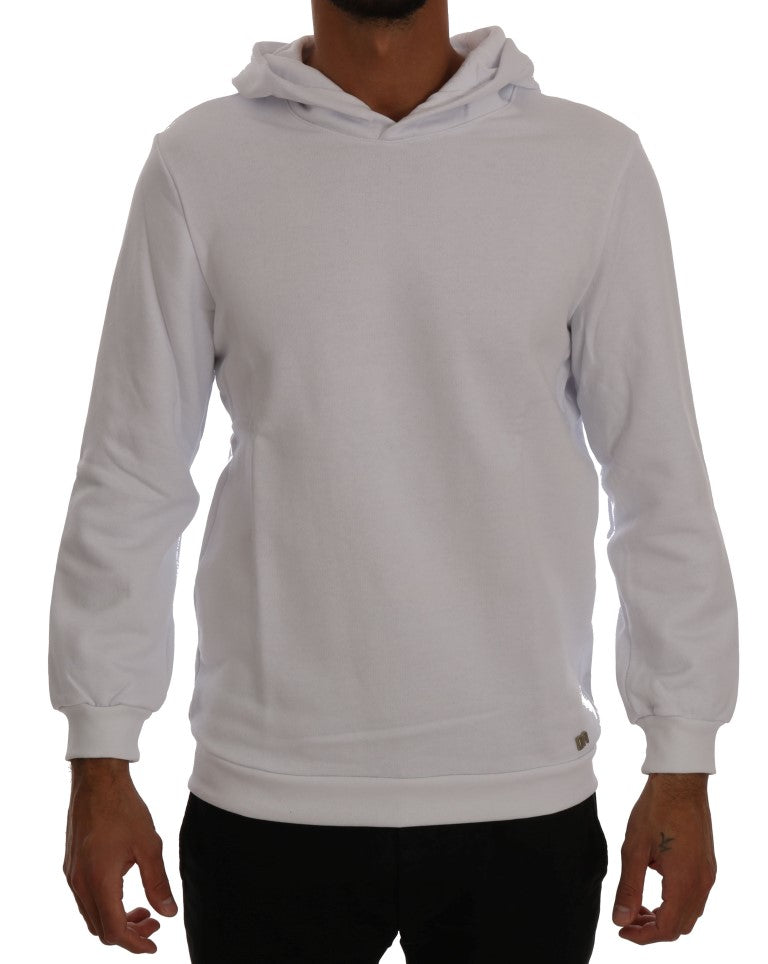 Daniele Alessandrini Weißer Pullover Kapuzenpullover aus Baumwolle