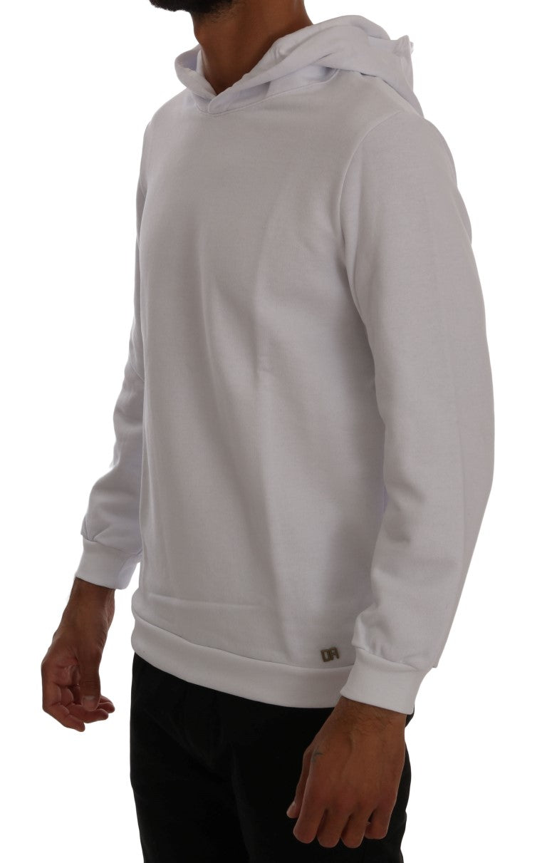 Daniele Alessandrini Weißer Pullover Kapuzenpullover aus Baumwolle