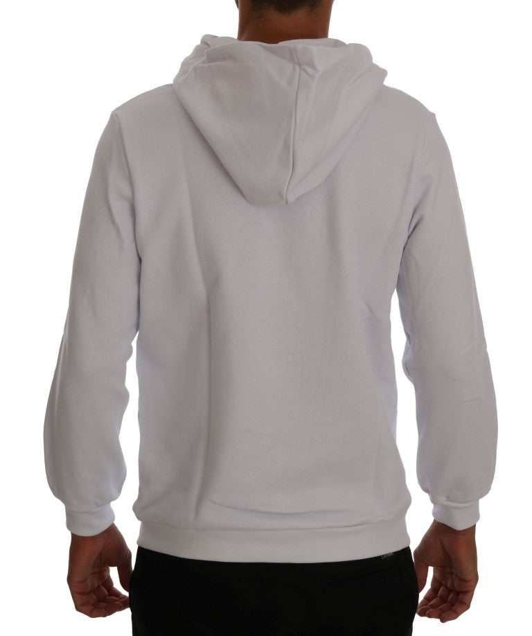 Daniele Alessandrini Weißer Pullover Kapuzenpullover aus Baumwolle