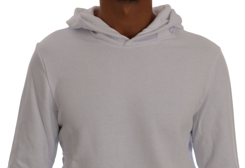 Daniele Alessandrini Weißer Pullover Kapuzenpullover aus Baumwolle