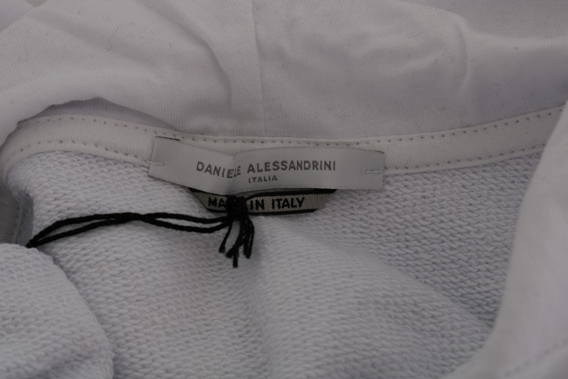 Daniele Alessandrini Weißer Pullover Kapuzenpullover aus Baumwolle