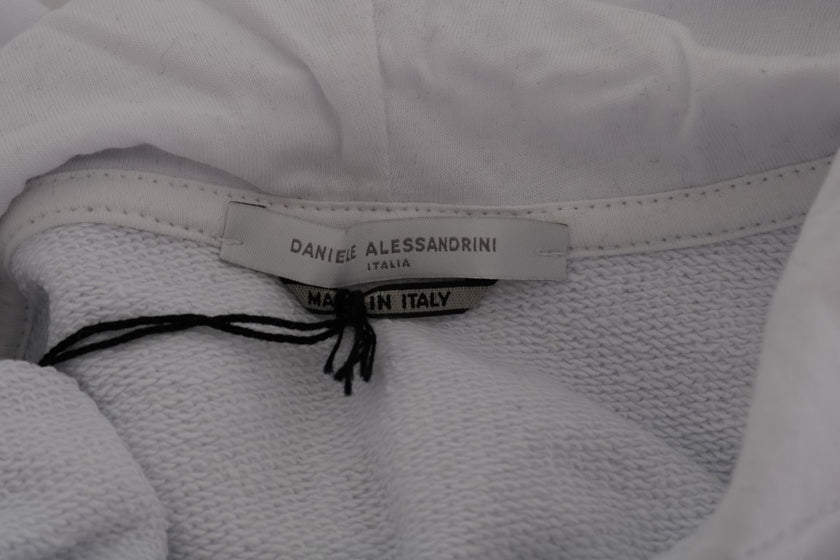 Daniele Alessandrini Weißer Pullover Kapuzenpullover aus Baumwolle