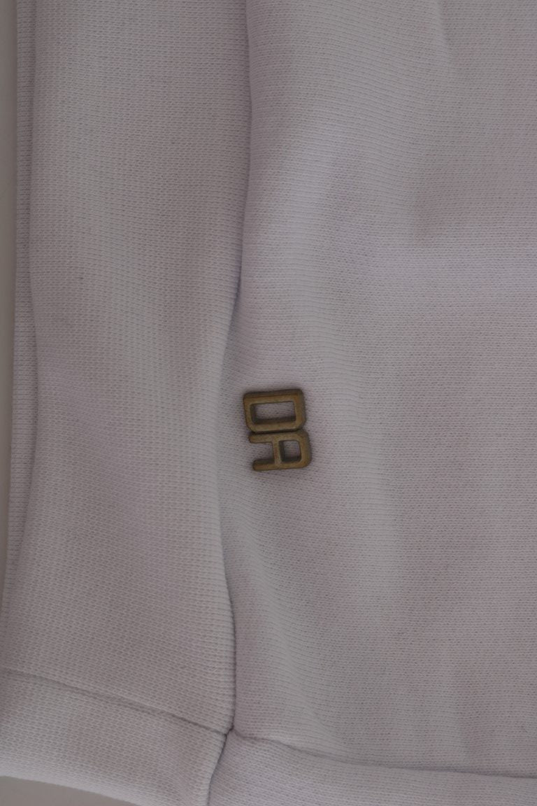 Daniele Alessandrini Weißer Pullover Kapuzenpullover aus Baumwolle