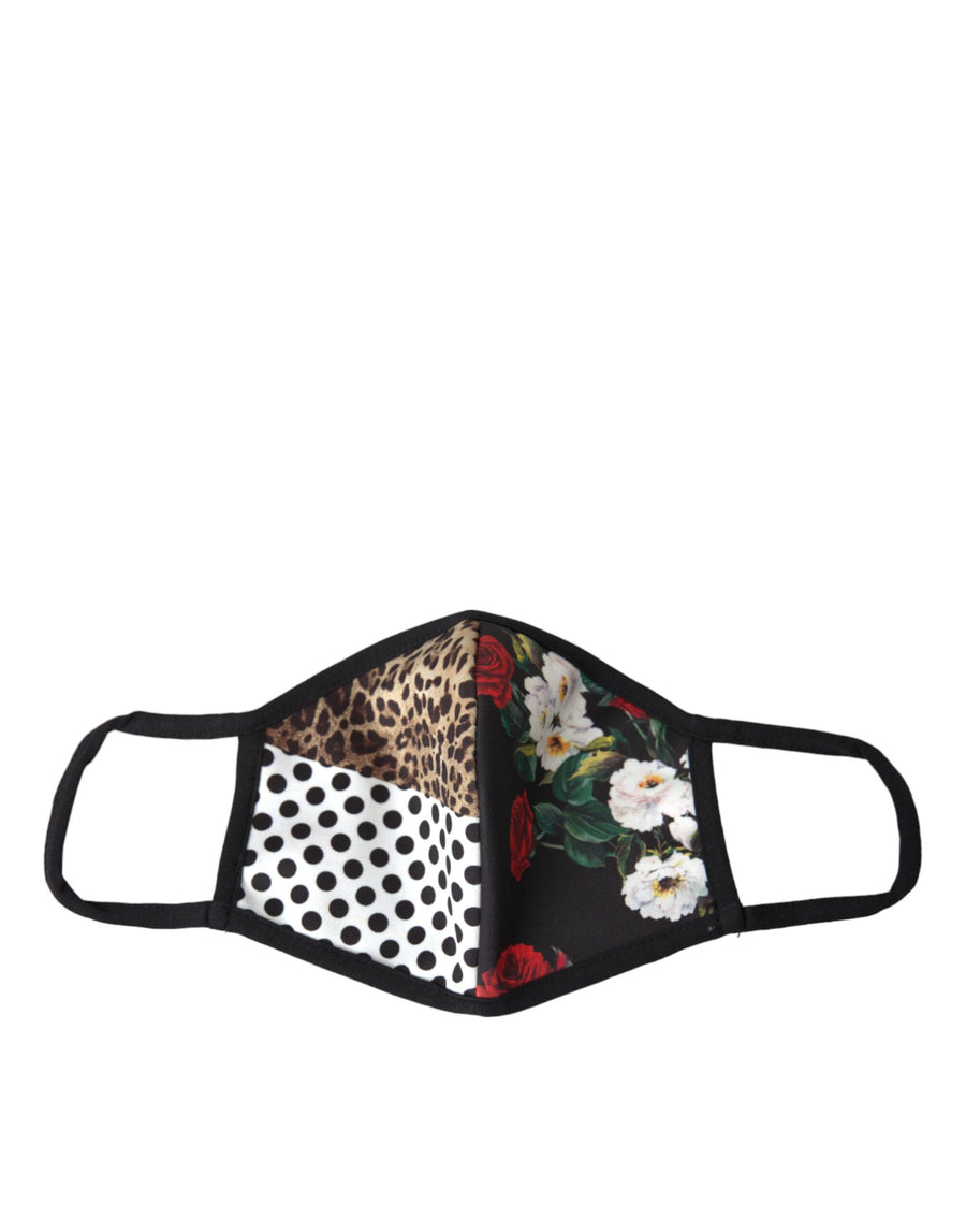 Dolce & Gabbana Multicolor Leopard Floral Elastic Earloop Face Mask