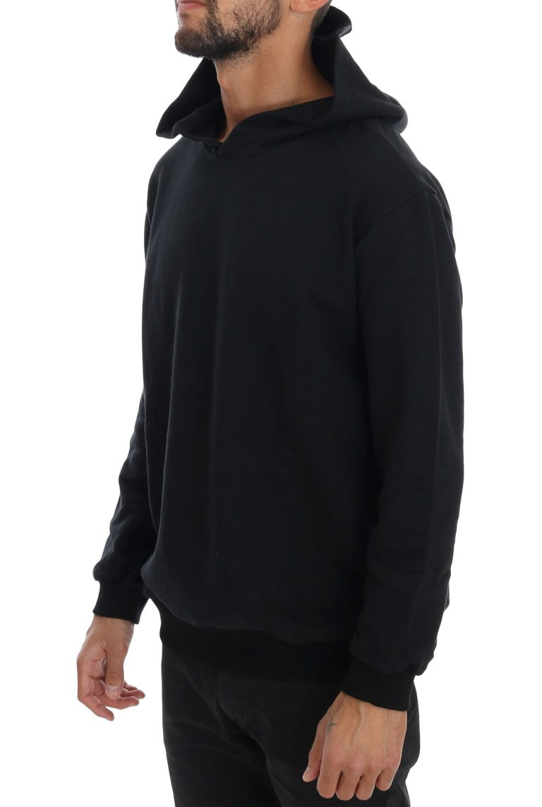 Daniele Alessandrini Schwarzer Baumwoll-Kapuzenpullover für den Alltag