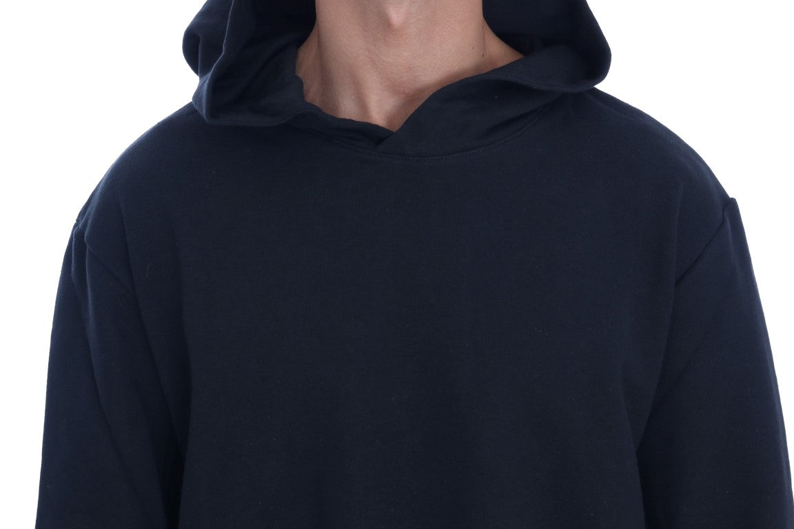 Daniele Alessandrini Schwarzer Baumwoll-Kapuzenpullover für den Alltag