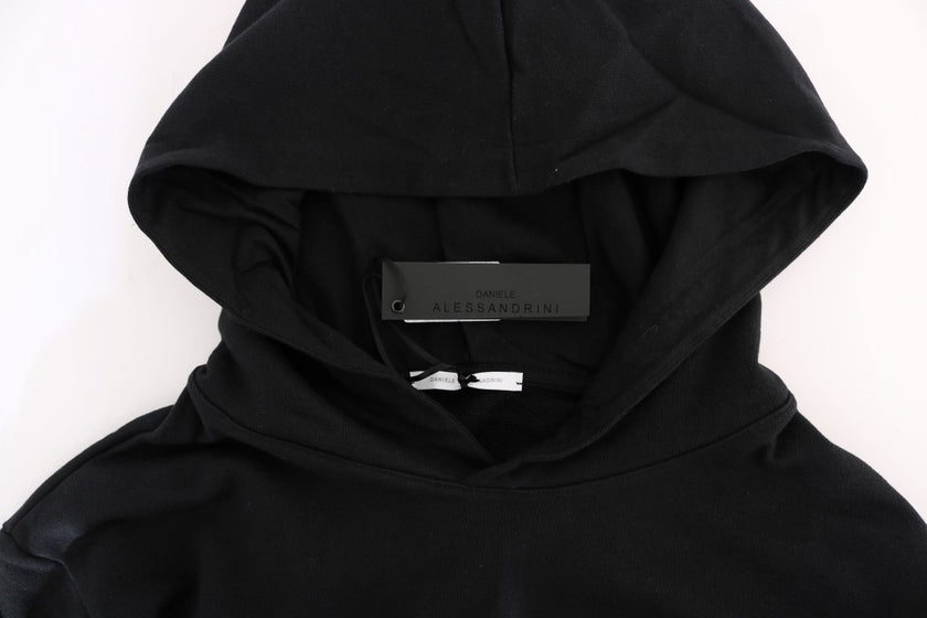 Daniele Alessandrini Schwarzer Baumwoll-Kapuzenpullover für den Alltag