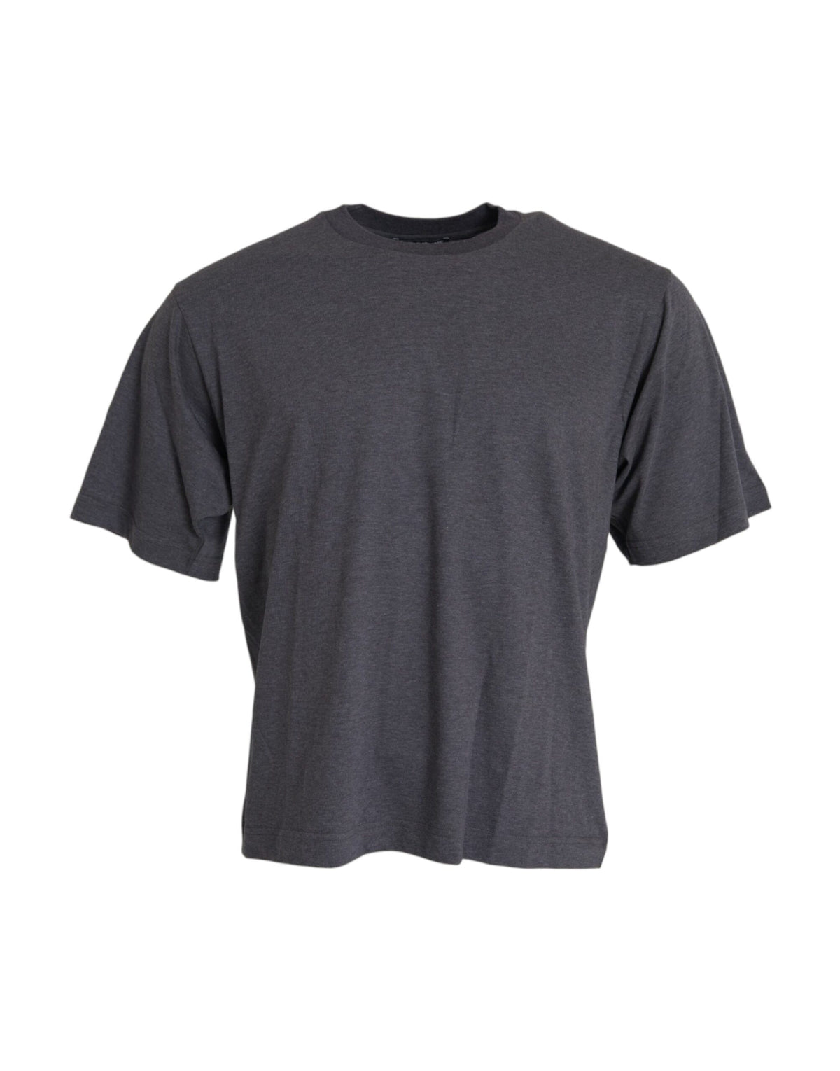 Dolce & Gabbana Gray Cotton Crew-Neck Short-Sleeve T-Shirt