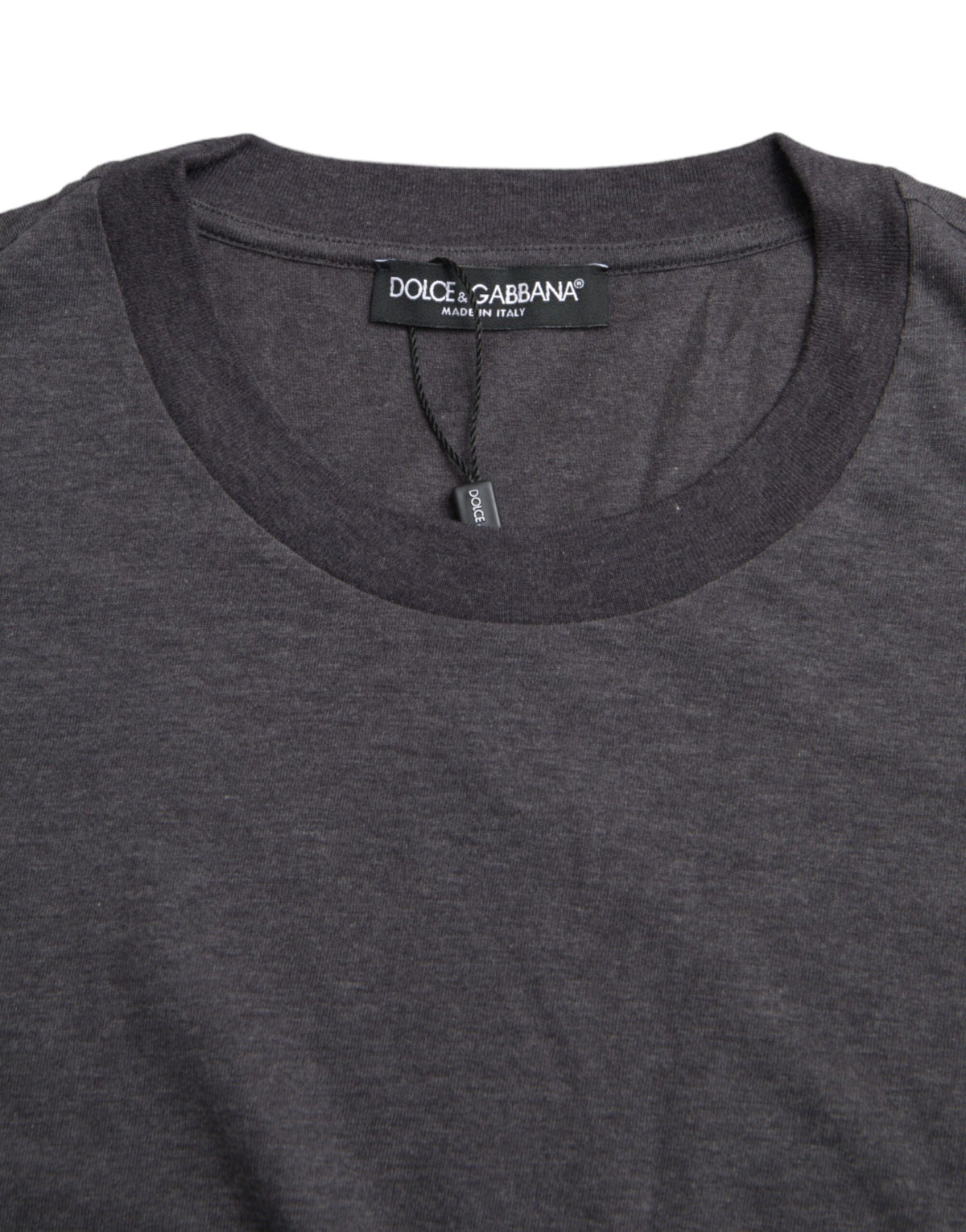 Dolce & Gabbana Gray Cotton Crew-Neck Short-Sleeve T-Shirt