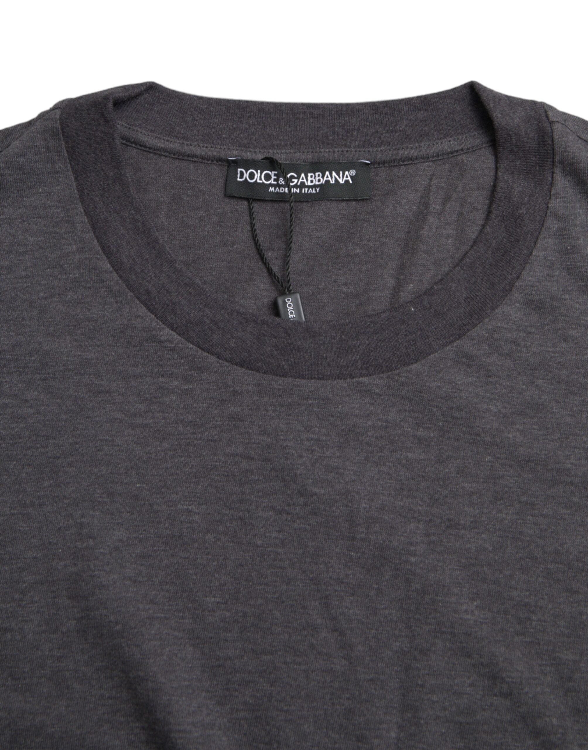 Dolce & Gabbana Gray Cotton Crew Neck Short Sleeve T-shirt