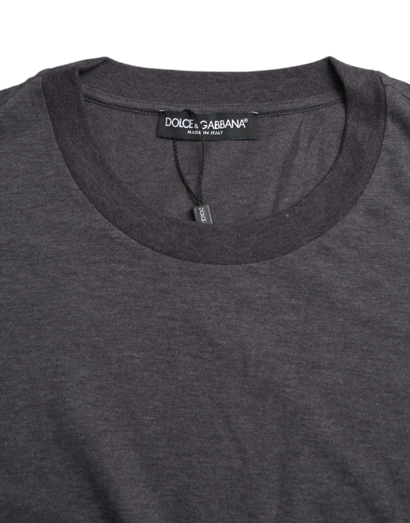 Dolce & Gabbana Gray Cotton Crew Neck Short Sleeve T-shirt