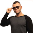 Guess graue Sonnenbrille aus Metall für Herren, anthrazitfarbener Vollrandrahmen, silber verspiegelte Kunststoffgläser, Aviator Stil, UV-Schutz 100% UVA & UVB