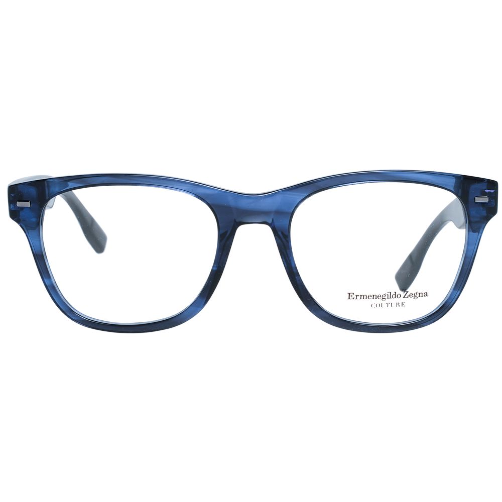 Ermenegildo Zegna blaue Herren Kunststoffbrille mit trapezförmigem Vollrand und Federscharnier