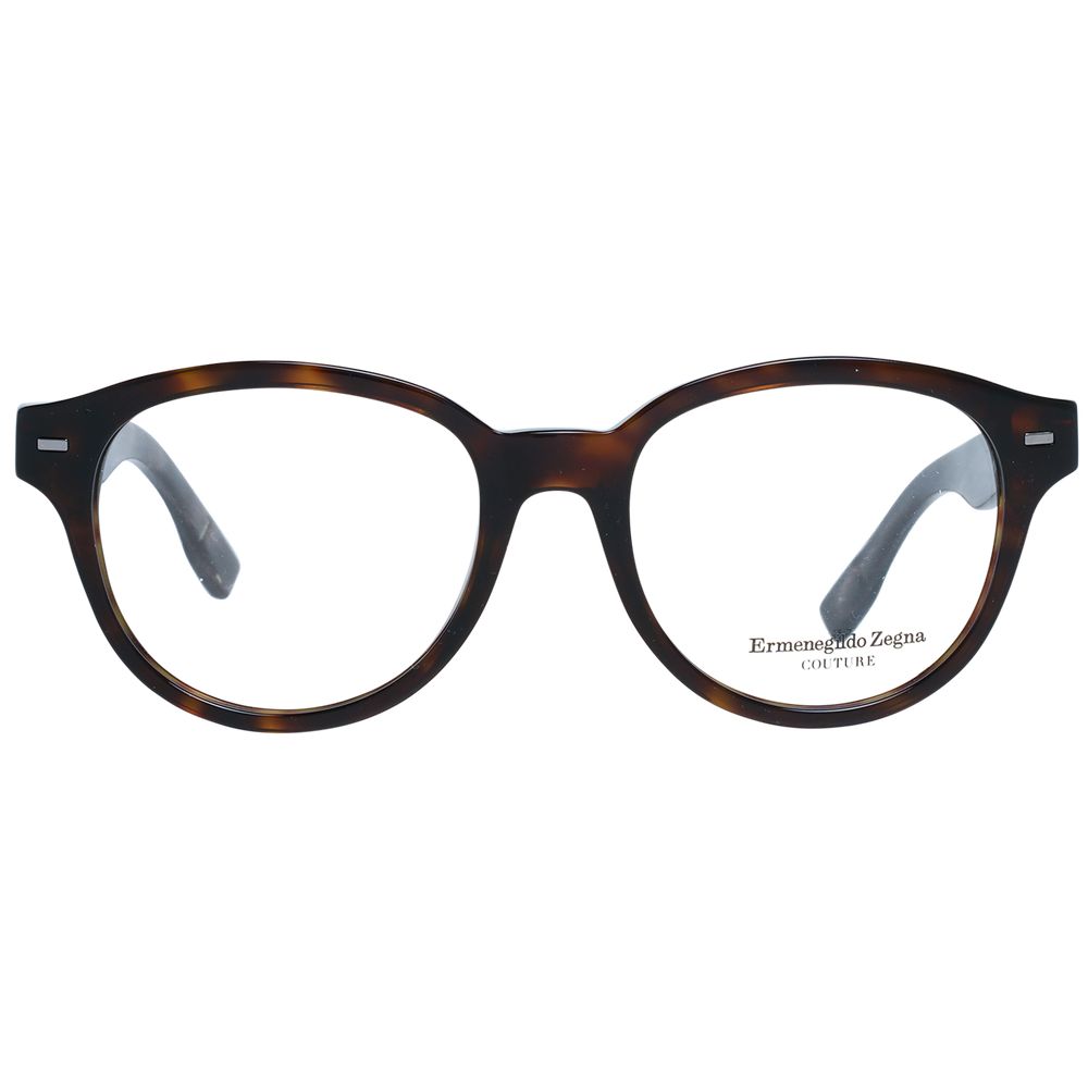 Ermenegildo Zegna Herrenbrille braune Kunststofffassung rund Vollrand mit Federscharnier und Marken-Etui