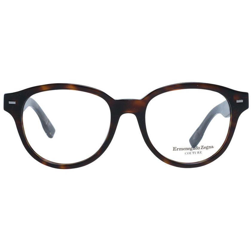 Ermenegildo Zegna Herrenbrille braune Kunststofffassung rund Vollrand mit Federscharnier und Marken-Etui
