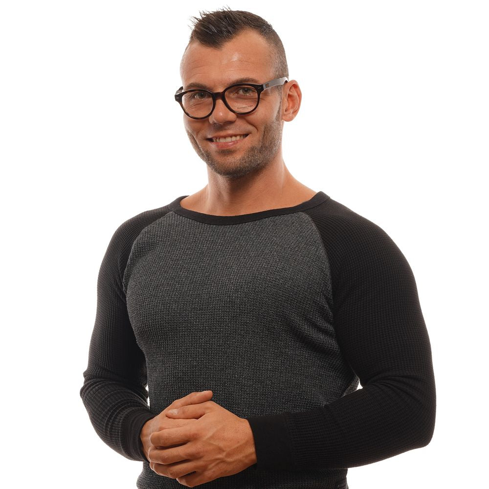 Ermenegildo Zegna braune Herren Kunststoffbrille rund mit Vollrand und Federscharnier