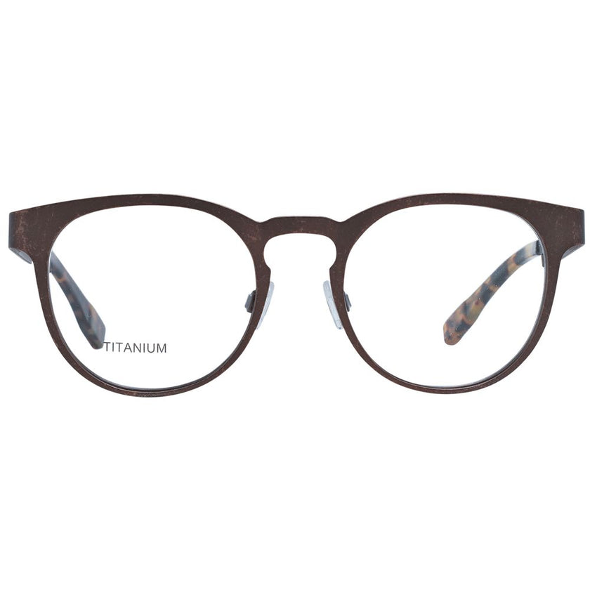 Ermenegildo Zegna Herrenbrille Bronze Titan Vollrand rund Kunststoffgläser Demobrille