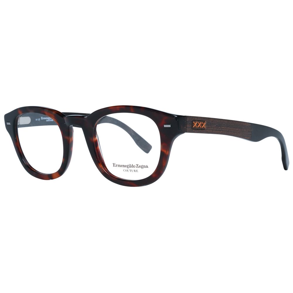 Ermenegildo Zegna Herrenbrille braun Kunststoff rund Vollrand ohne Filter mit Federscharnier und Marken-Etui