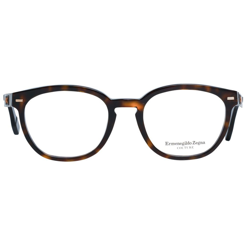 Ermenegildo Zegna Herrenbrille mit braunem Kunststoff-Vollrand und rundem Rahmen