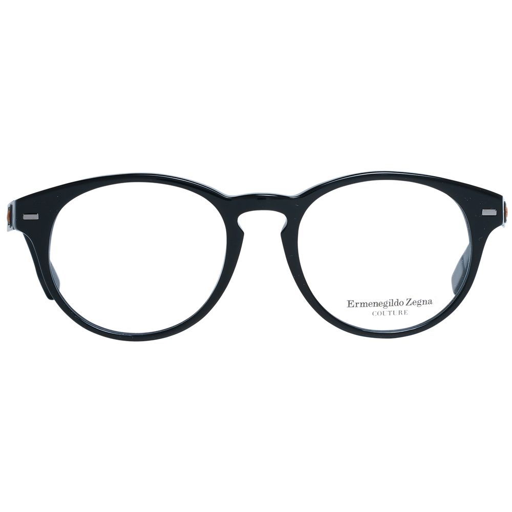 Ermenegildo Zegna schwarze runde Kunststoffbrille für Herren mit Vollrand und Demogläsern