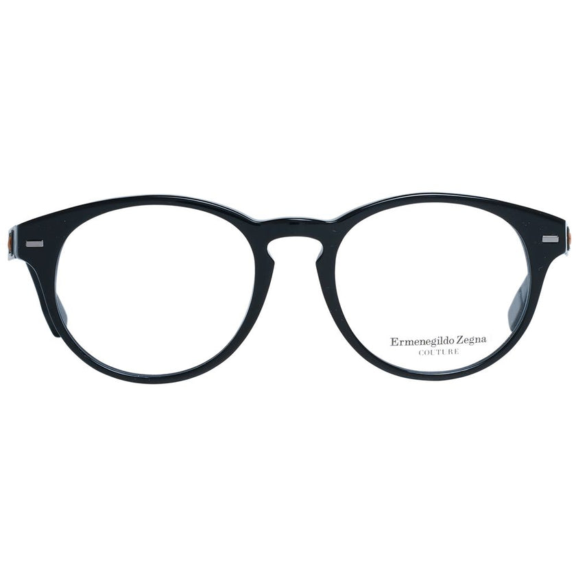 Ermenegildo Zegna schwarze runde Kunststoffbrille für Herren mit Vollrand und Demogläsern