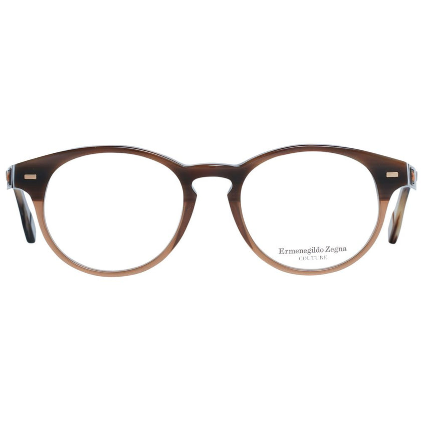 Ermenegildo Zegna Herrenbrille brauner Kunststoff rund ohne Schutz mit Marken-Etui