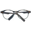 Ermenegildo Zegna graue Herren Kunststoffbrille rund mit Vollrand und Marken-Etui