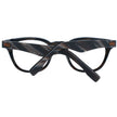 Ermenegildo Zegna Herren schwarze Kunststoffbrille mit trapezförmigem Vollrandrahmen und Federscharnier