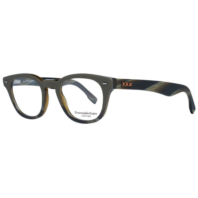Ermenegildo Zegna olivgrüne Kunststoffbrille für Herren mit rundem Vollrandrahmen und Federscharnier
