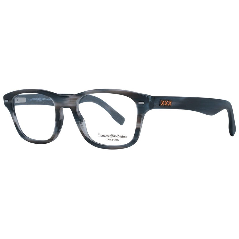 Ermenegildo Zegna Herren Kunststoffbrille grau trapezförmig mit Federscharnier und Marken-Etui