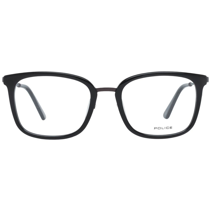 Police-Brille aus schwarzem Metall & Kunststoff (Gestell)