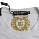 Dolce & Gabbana weißes Baumwoll-T-Shirt mit Rundhalsausschnitt und kurzen Ärmeln