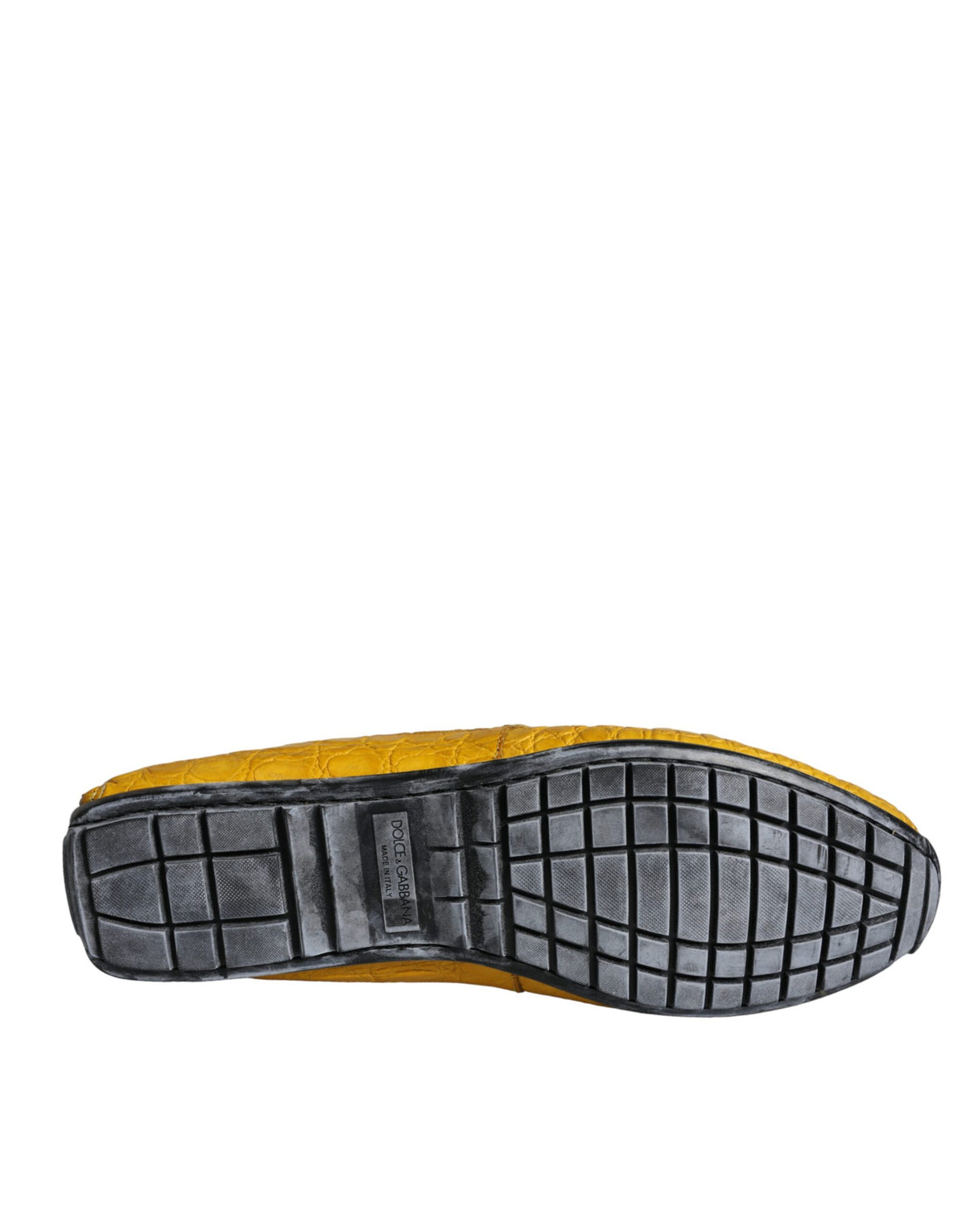 Dolce & Gabbana Yellow Leather Slip Moccasin Loafers Shoes