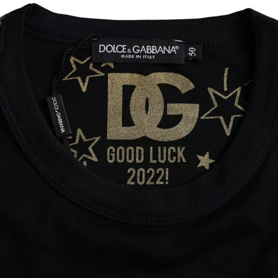 Dolce & Gabbana Men's Black Cotton Crew Neck Short Sleeve T-Shirt
