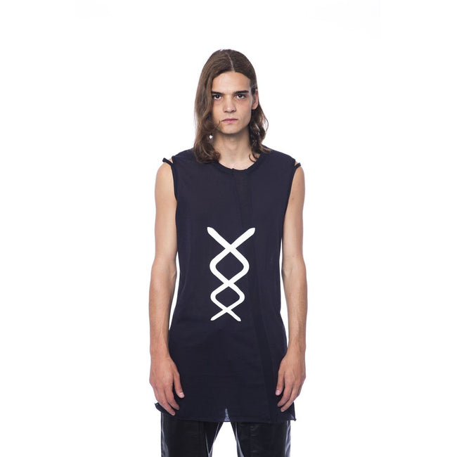 Nicolo Tonetto Schwarzes Baumwolle Männer Tank Top
