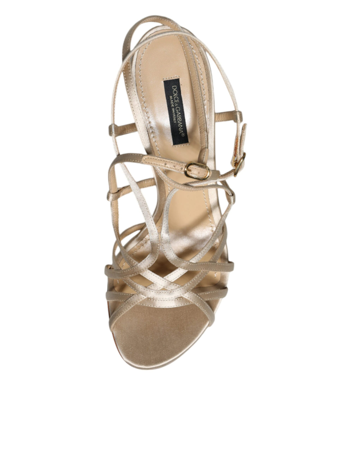 Dolce & Gabbana Beige Leather Stiletto Heel Sandals Shoes