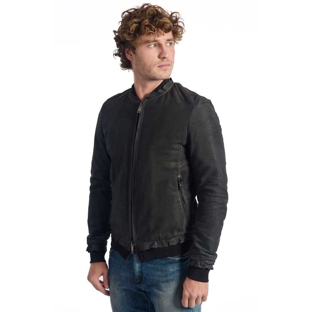 Roberto Pepe Luxury Grey Lambskin Men's Jacket