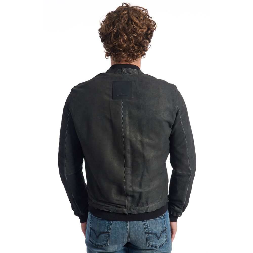 Roberto Pepe Luxury Grey Lambskin Men's Jacket