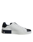 Dolce & Gabbana Weiße Leder-Logo-Portofino-Sneaker-Schuhe