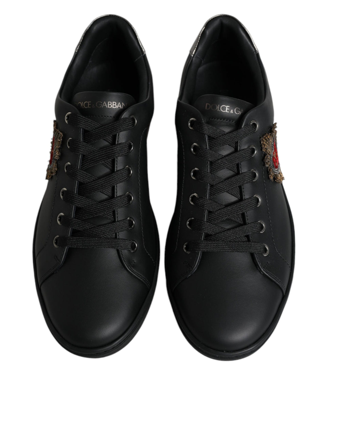 Dolce & Gabbana Black London Sacred Heart Men's Sneakers Shoes
