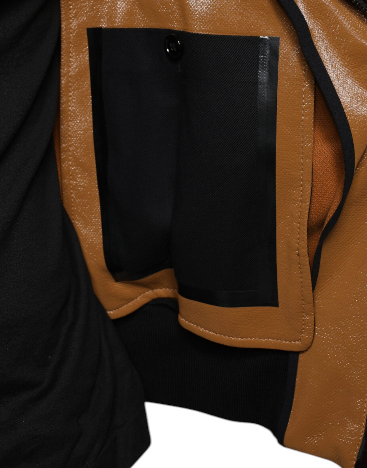 Dolce & Gabbana Men's Brown Leather Zip Bomber Jacket