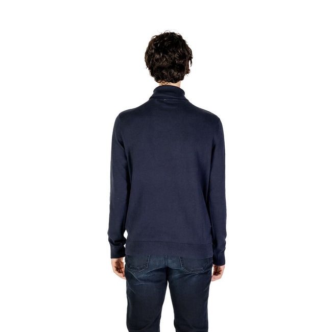 U.S. POLO ASSN. Blauer Baumwoll-Rollkragenpullover