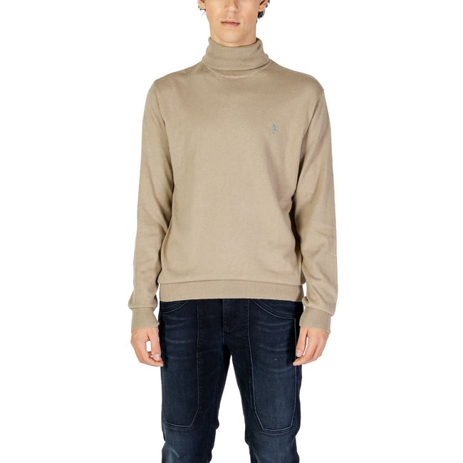 U.S. POLO ASSN. Beige Cotton Turtleneck Sweater